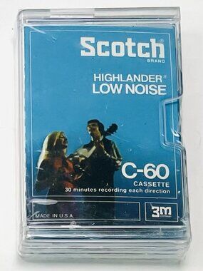 VTG 3M SCOTCH Highlander Low Noise C-60 Blank CASSETTE H-C-60 USA NIP NEW Sealed